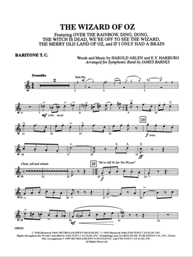 The Wizard of Oz (Medley): Baritone T.C.