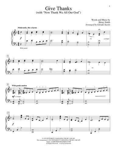 Give Thanks (arr. Glenda Austin)