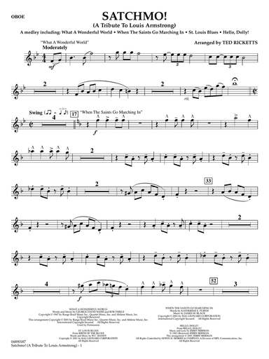 Satchmo! - A Tribute to Louis Armstrong (arr. Ted Ricketts) - Oboe