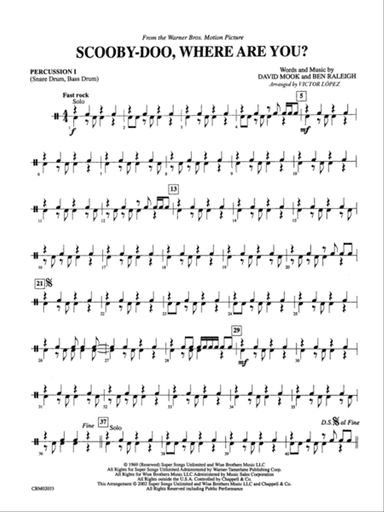 Scooby-Doo, Where Are You? (from Scooby-Doo): 1st Percussion