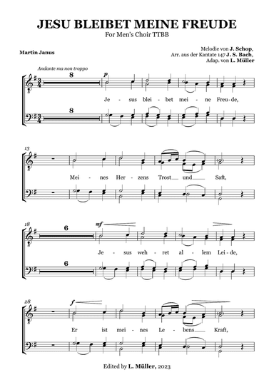 Jesus bleibet meine Freude - TTBB (German lyrics)