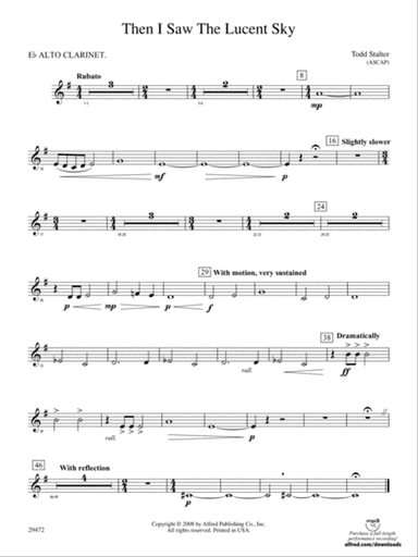 Then I Saw the Lucent Sky: (wp) E-flat Alto Clarinet