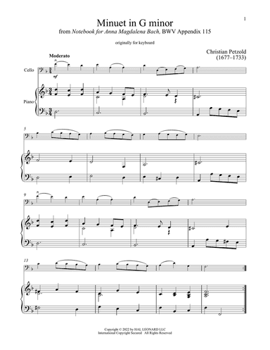 Minuet In G Minor, BWV Anh. 115