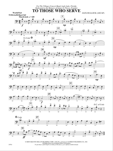 To Those Who Serve: (wp) B-flat Tuba B.C.