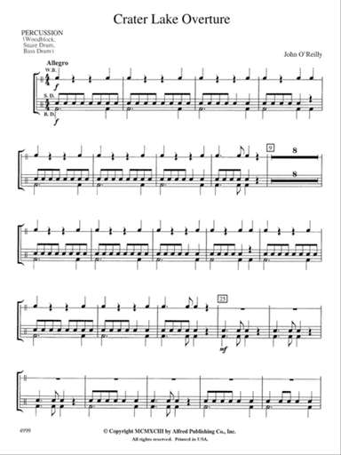 Crater Lake Overture: 1st Percussion
