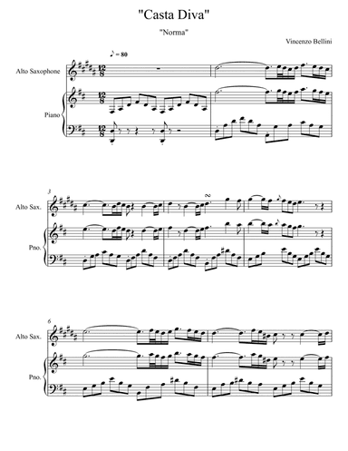 Vincenzo Bellini - Casta Diva - Norma (Alto Saxophone Solo)