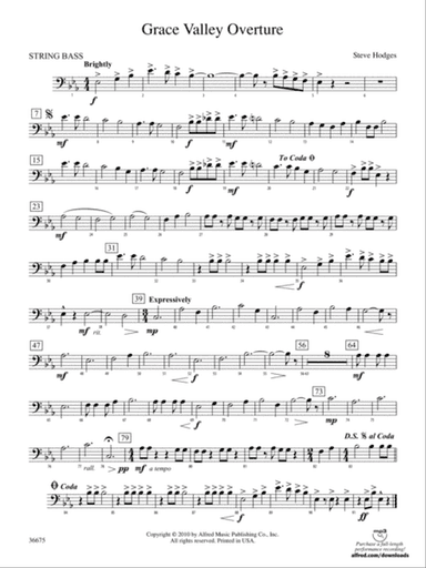 Grace Valley Overture: (wp) String Bass