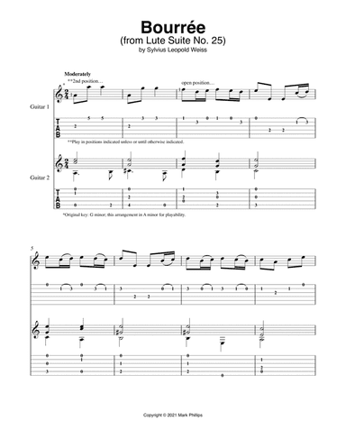 Bourrée (from Lute Suite No. 25)