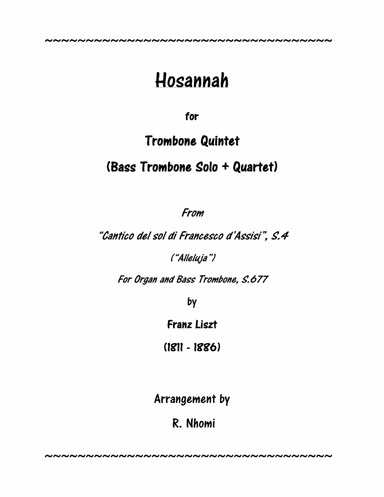 Hosannah for Trombone Quintet
