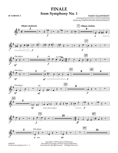 Finale from Symphony No. 1 - Bb Cornet 2