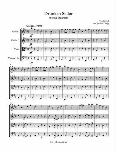 Drunken Sailor (String Quartet)