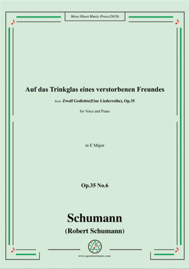 Schumann-Auf das Trinkglas eines...,Op.35 No.6 in E Major,for V&Pno