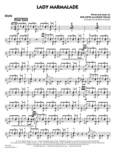 Lady Marmalade (from Moulin Rouge) (arr. Roger Holmes) - Drums