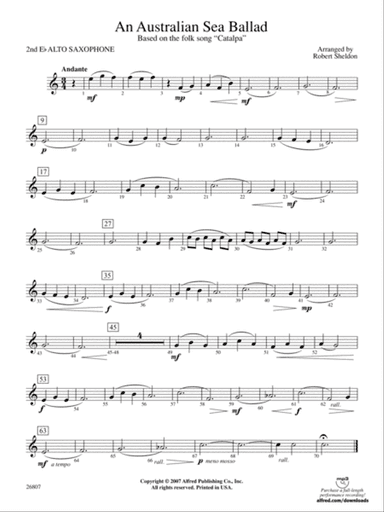 An Australian Sea Ballad: 2nd E-flat Alto Saxophone