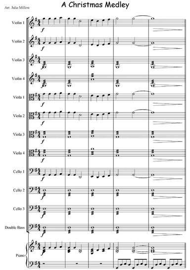 A Christmas Medley for multi-level string orchestra