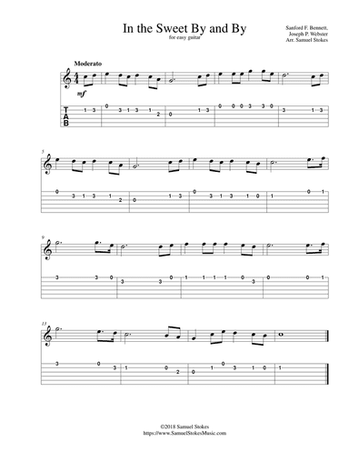 In the Sweet By and By - for easy guitar with TAB