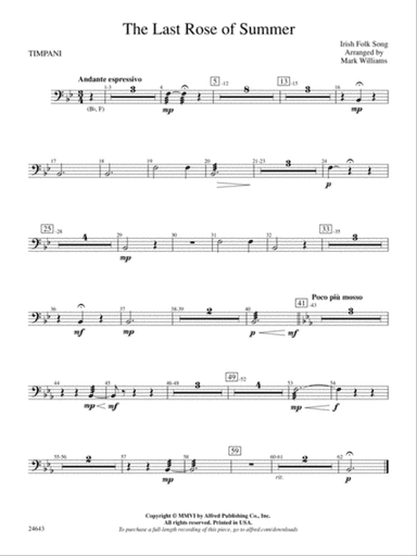 The Last Rose of Summer: Timpani
