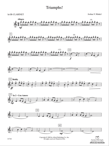 Triumphs!: 1st B-flat Clarinet