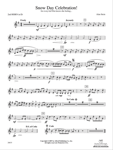 Snow Day Celebration!: (wp) 2nd Horn in E-flat