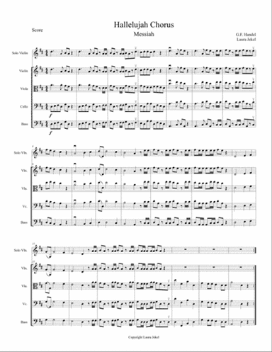 String Orchestra Arrangement of Hallelujah Chorus from Messiah by G.F. Handel