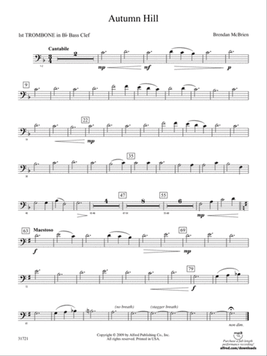 Autumn Hill: (wp) 1st B-flat Trombone B.C.