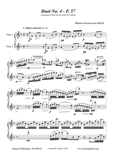 WF Bach: Duet No. 4 for Flute Duo