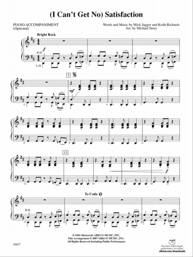 (I Can't Get No) Satisfaction: Piano Accompaniment