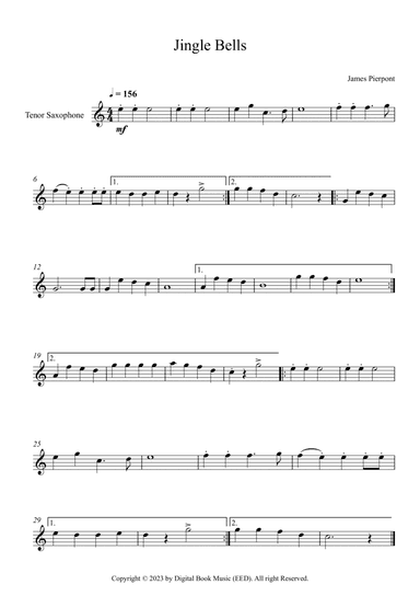 Jingle Bells, James Pierpont (Tenor Sax)