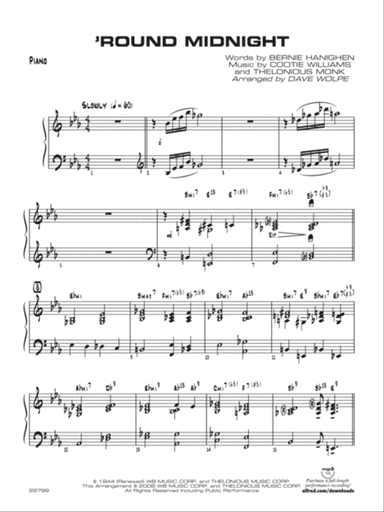 'Round Midnight: Piano Accompaniment