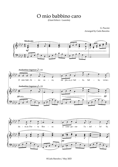 O mio babbino caro (Giani Schicci - Lauretta) SOPRANO Ab Major