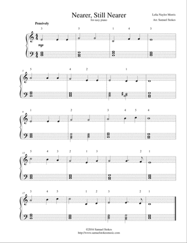 Nearer, Still Nearer - for easy piano