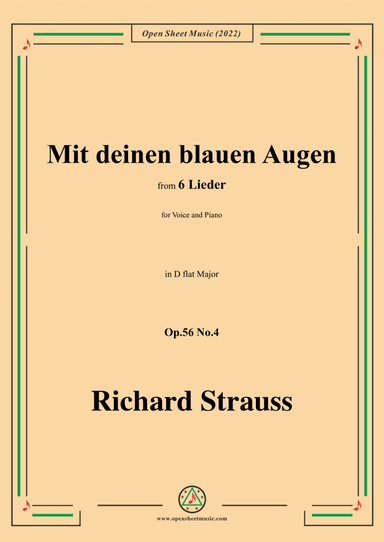 Richard Strauss-Mit deinen blauen Augen,in D flat Major
