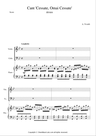 Cantate "Cessate, Omai Cessate" RV 684
