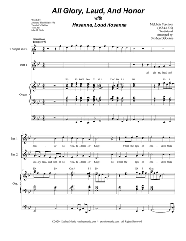 All Glory, Laud, And Honor (with "Hosanna, Loud Hosanna") (for 2-part choir)
