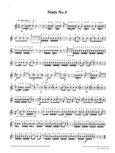 Study No.4 from Graded Music for Snare Drum, Book II