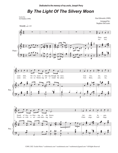 By The Light Of The Silvery Moon (Unison choir - High Key)