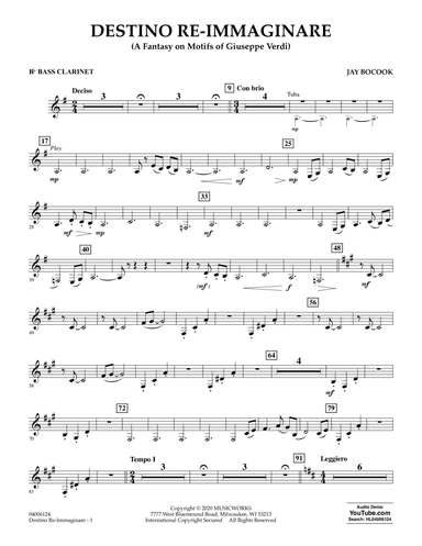 Destino Re-Immaginare (A Fantasy on Motifs of G. Verdi) - Bb Bass Clarinet