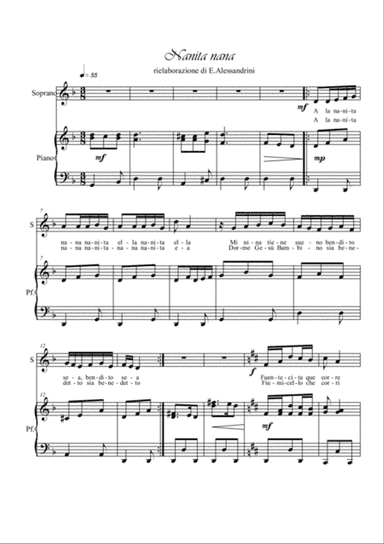 Nanita Nana. Voce e Piano