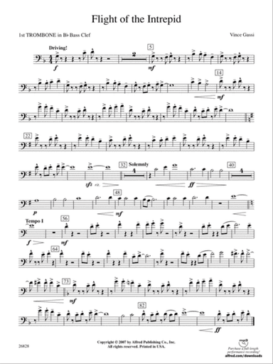 Flight of the Intrepid: (wp) 1st B-flat Trombone B.C.