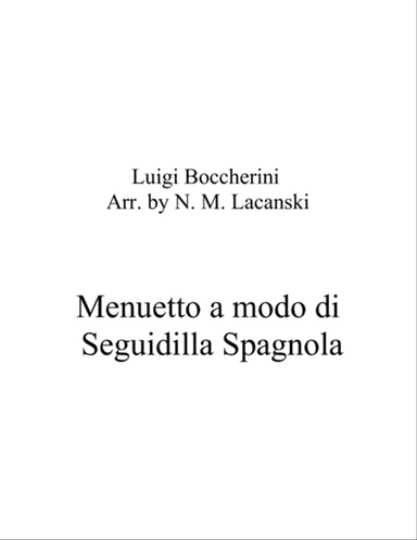 Menuetto a modo di Seguidilla Spagnola