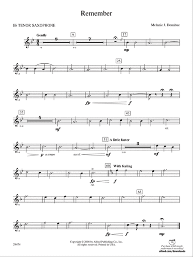 Remember: B-flat Tenor Saxophone