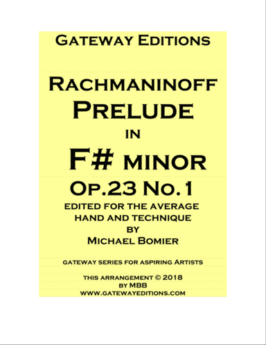 Prelude in F# minor Op.23 No.1 for piano solo