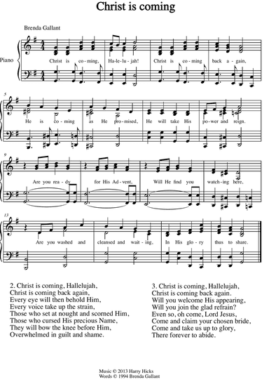 Christ is coming. A new hymn!