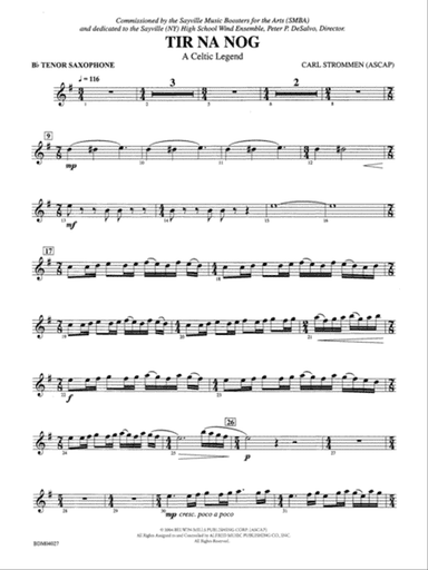 Tir Na Nog (A Celtic Legend): B-flat Tenor Saxophone