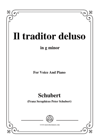 Schubert-Il traditor deluso in g minor,for voice and piano