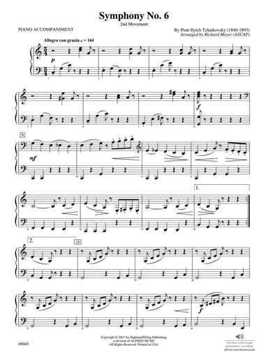 Symphony No. 6: Piano Accompaniment