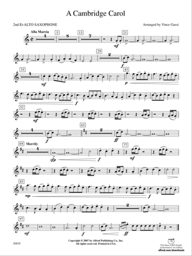 A Cambridge Carol: 2nd E-flat Alto Saxophone