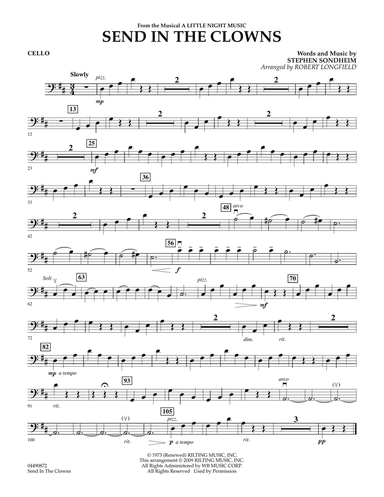 Send in the Clowns (from A Little Night Music) (arr Robert Longfield) - Cello