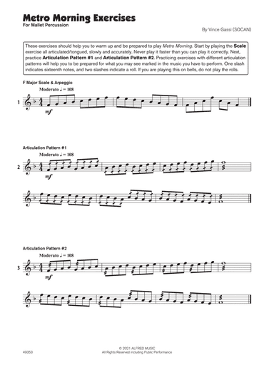Metro Morning (Sound Innovations Soloist, Mallets)