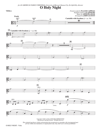 O Holy Night (arr. John Leavitt) - Viola